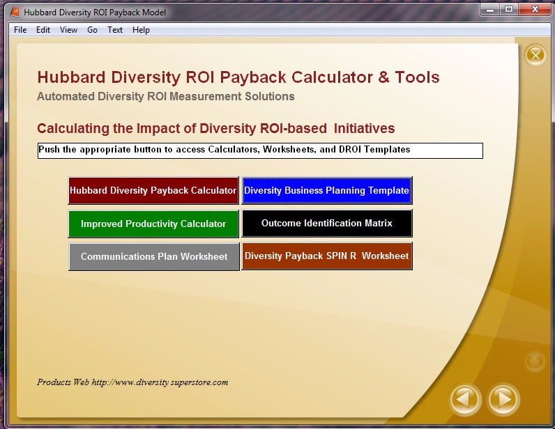 Hubbard Diversity Payback Calculator & Tools